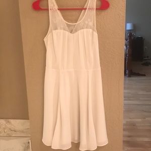 Express white dress with lace top